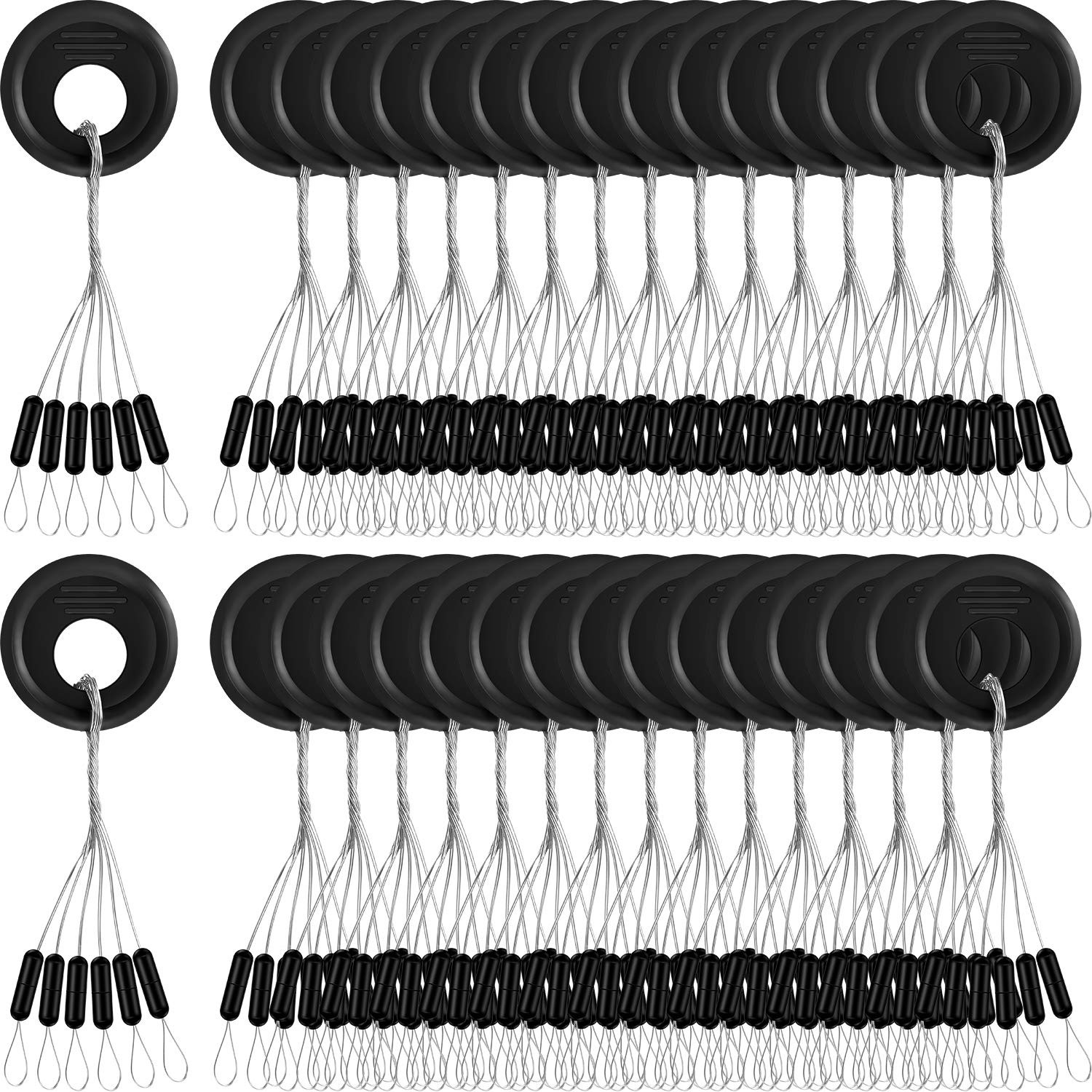 Fishing Rubber Bobber Beads Stopper Bobber Stops 6 in 1 Float Sinker Stops