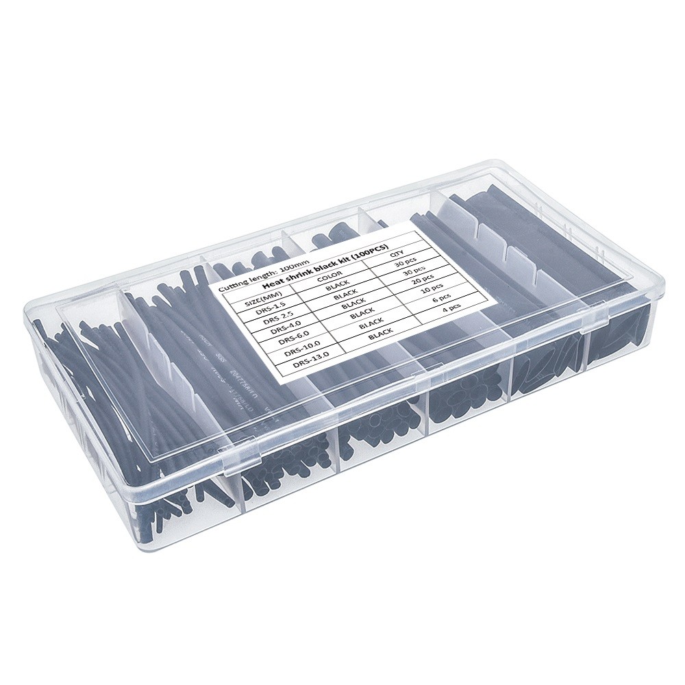 Heat Shrink Tube Kit, Black (100pcs)