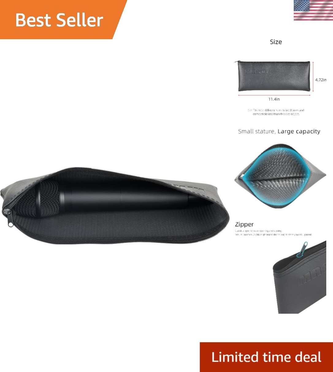 Multipurpose Leather Microphone Bag - Perfect Accessory Storage Solution