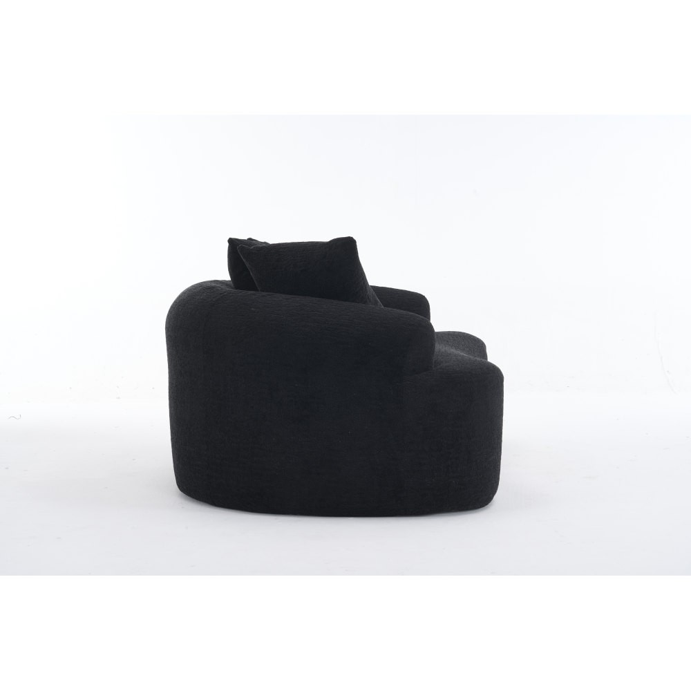 Small Loveseat Sofa 65\" L for Small Spaces w/ Chenille & Compressed Foam