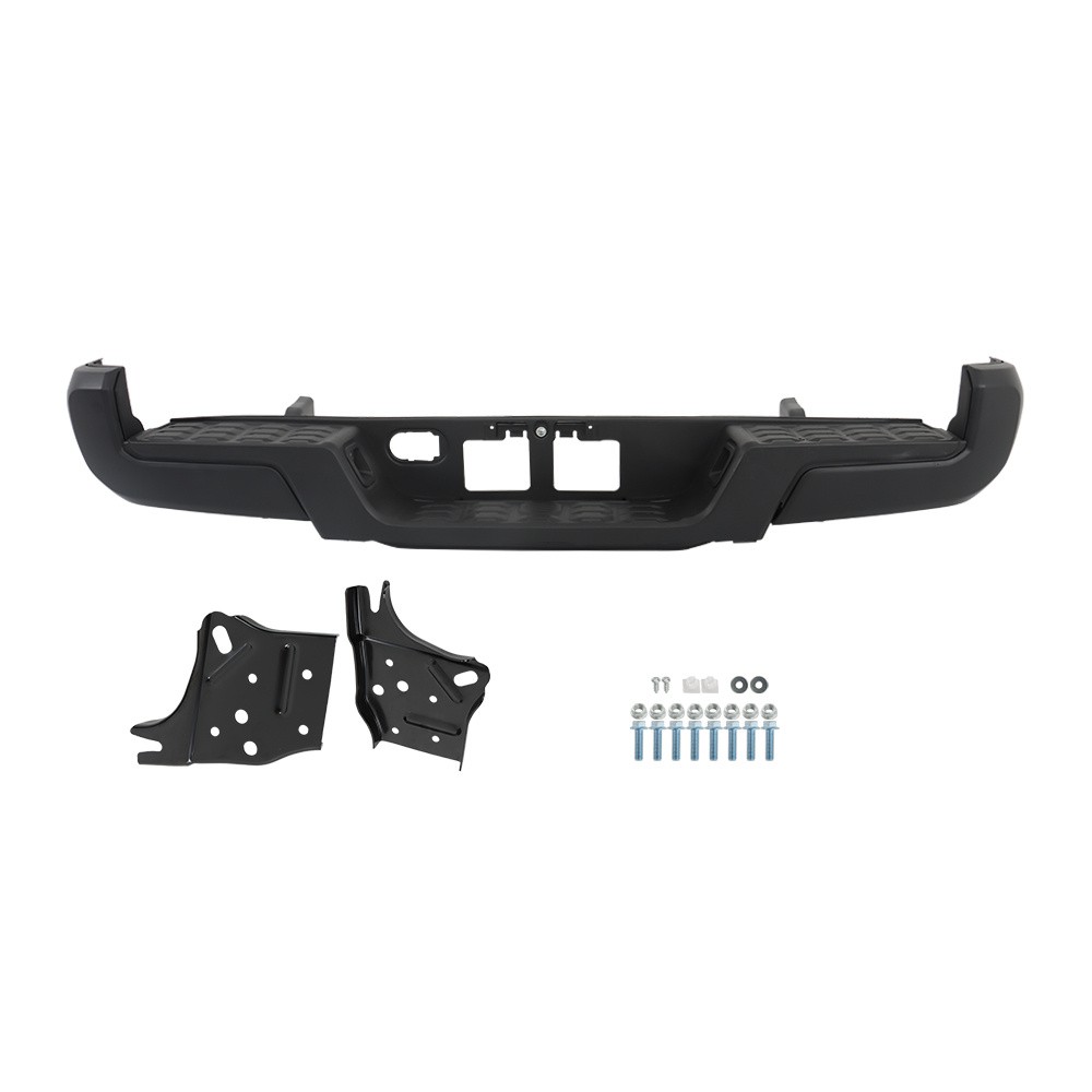 Rear Step Bumper Powdercoated Black Steel For Toyota Tacoma 2016-2023 TO1103125