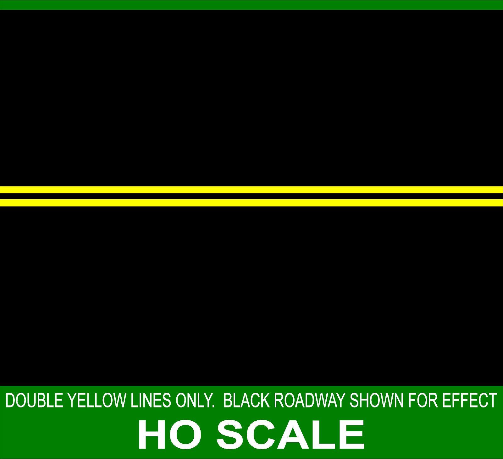 HIGHWAY STREET DOUBLE YELLOW LINES FOR 1/87 HO SCALE TRAIN GARDEN LAYOUTS