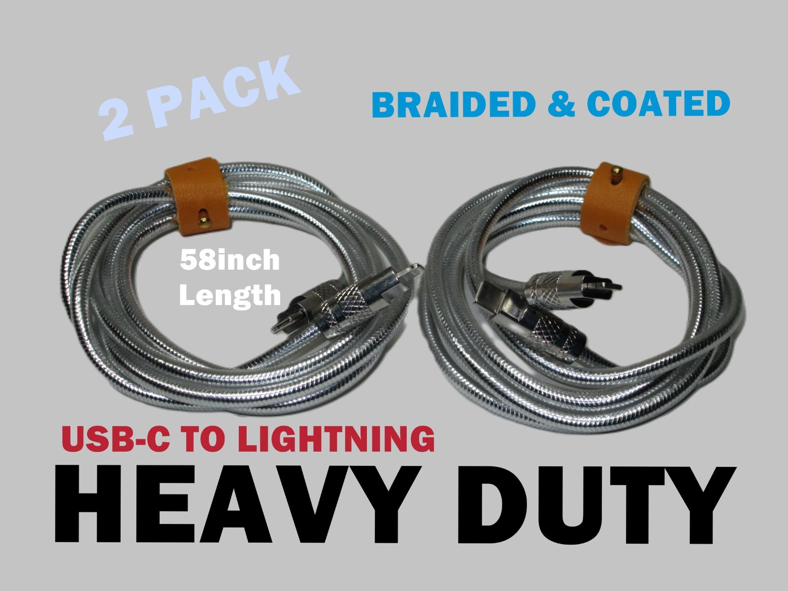 2 PACK For iphone 12 13 14 + Durable HEAVY DUTY Fast Charging USB C- 8 PIN Cable