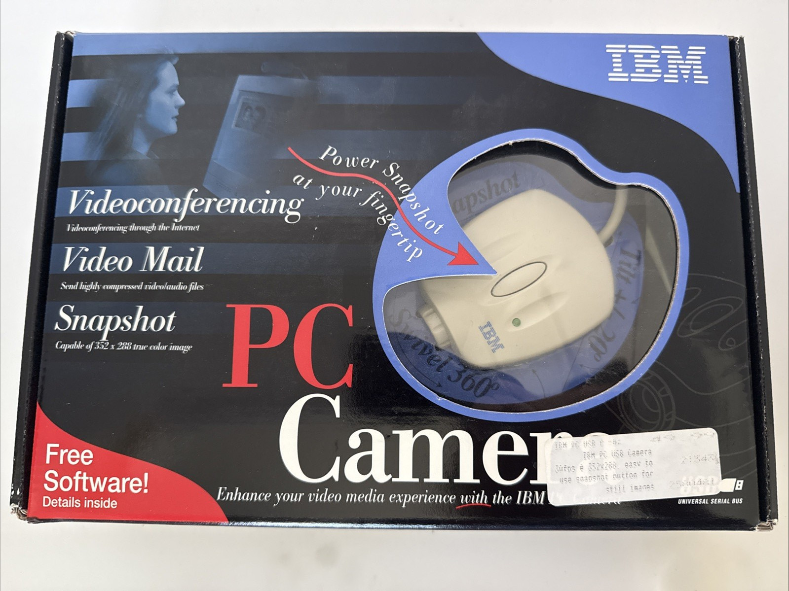 Vintage IBM PC CAMERA New In Box Video Conferencing Snapshots  NEW in Box