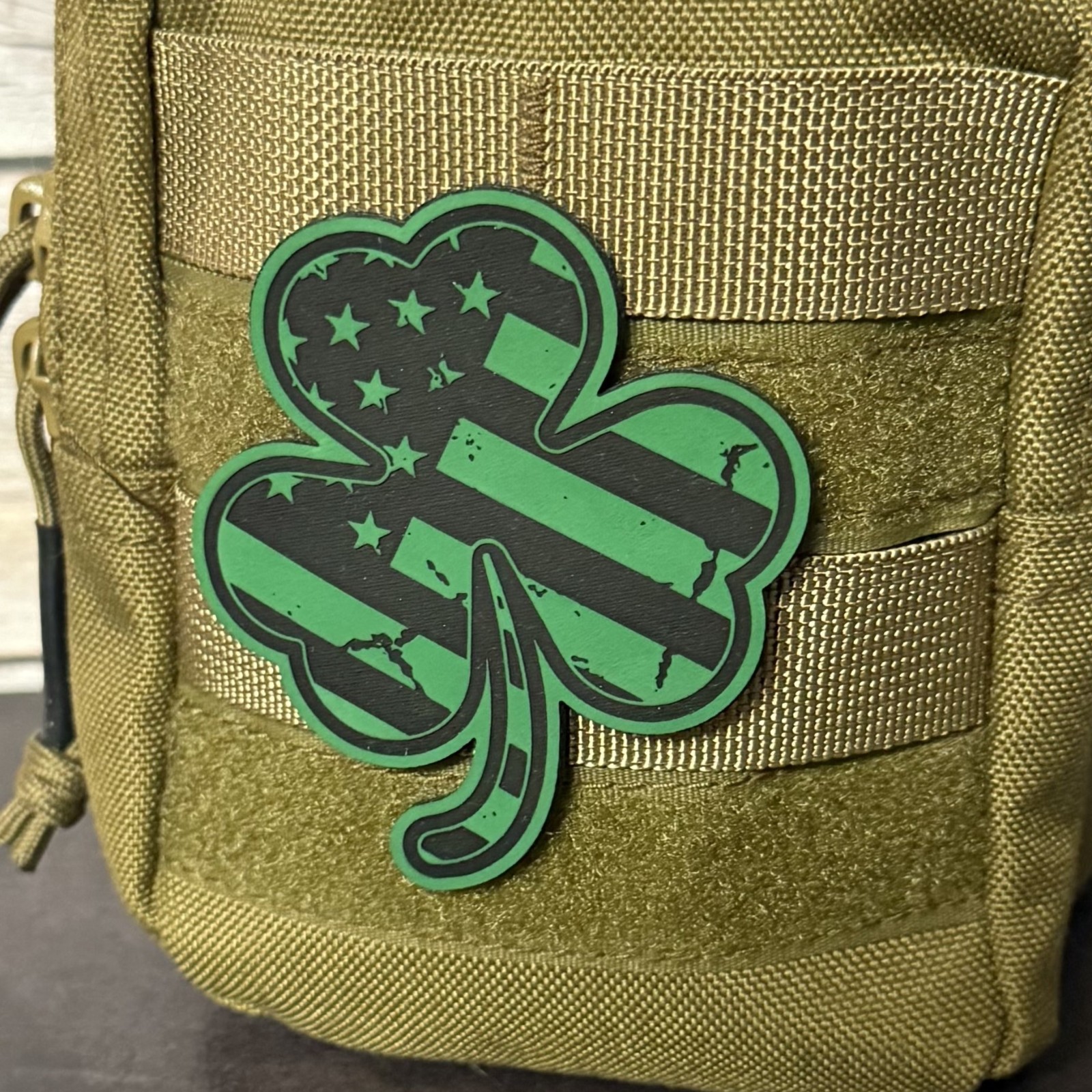 American Flag Irish Clover Morale Patch | Made in USA | Multiple Color Options