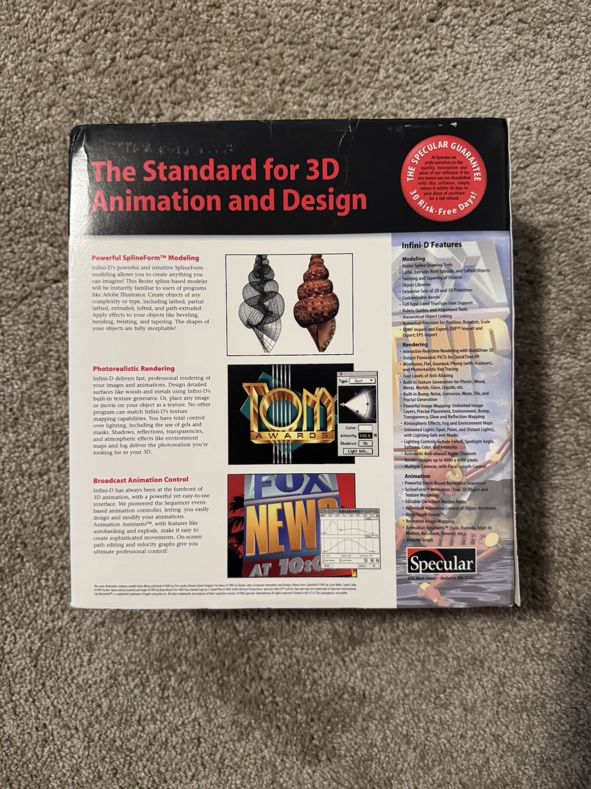 Specular Infini-D 3D Animation And Design Pro Resources With Key Cd 1996