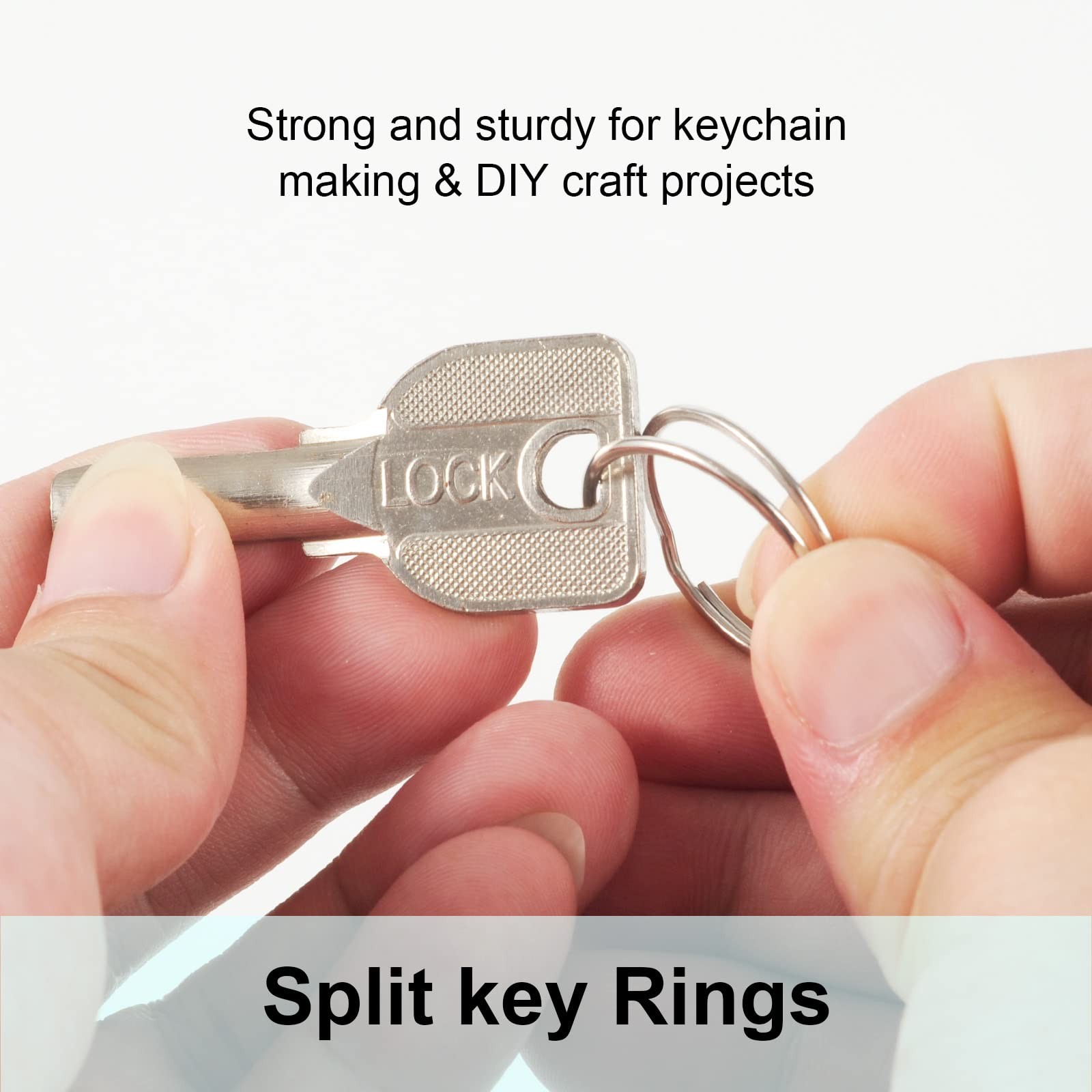 100PCS Split Key Rings Bulk for Keychain and Crafts 1”100Pack, silver