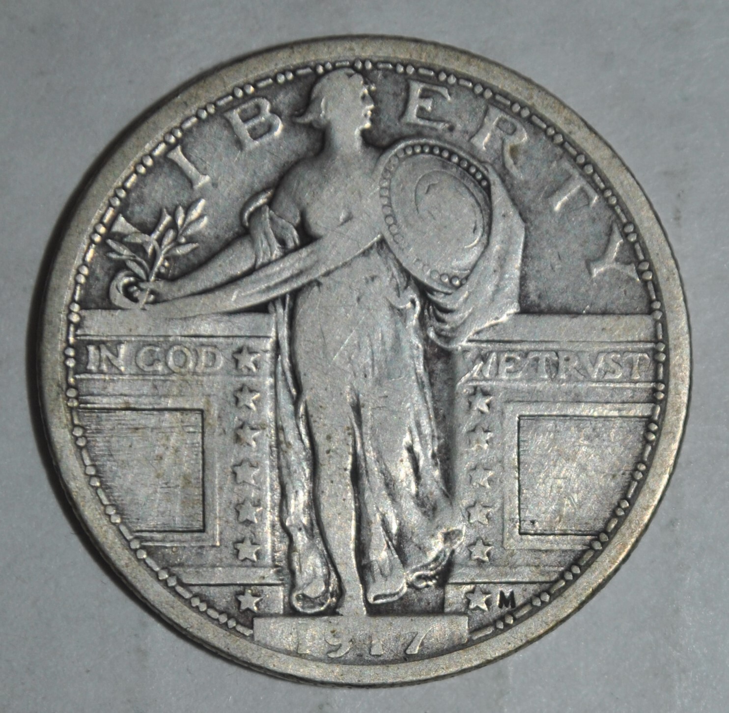 1917 Type1 Standing Liberty Quarter {{{{7193