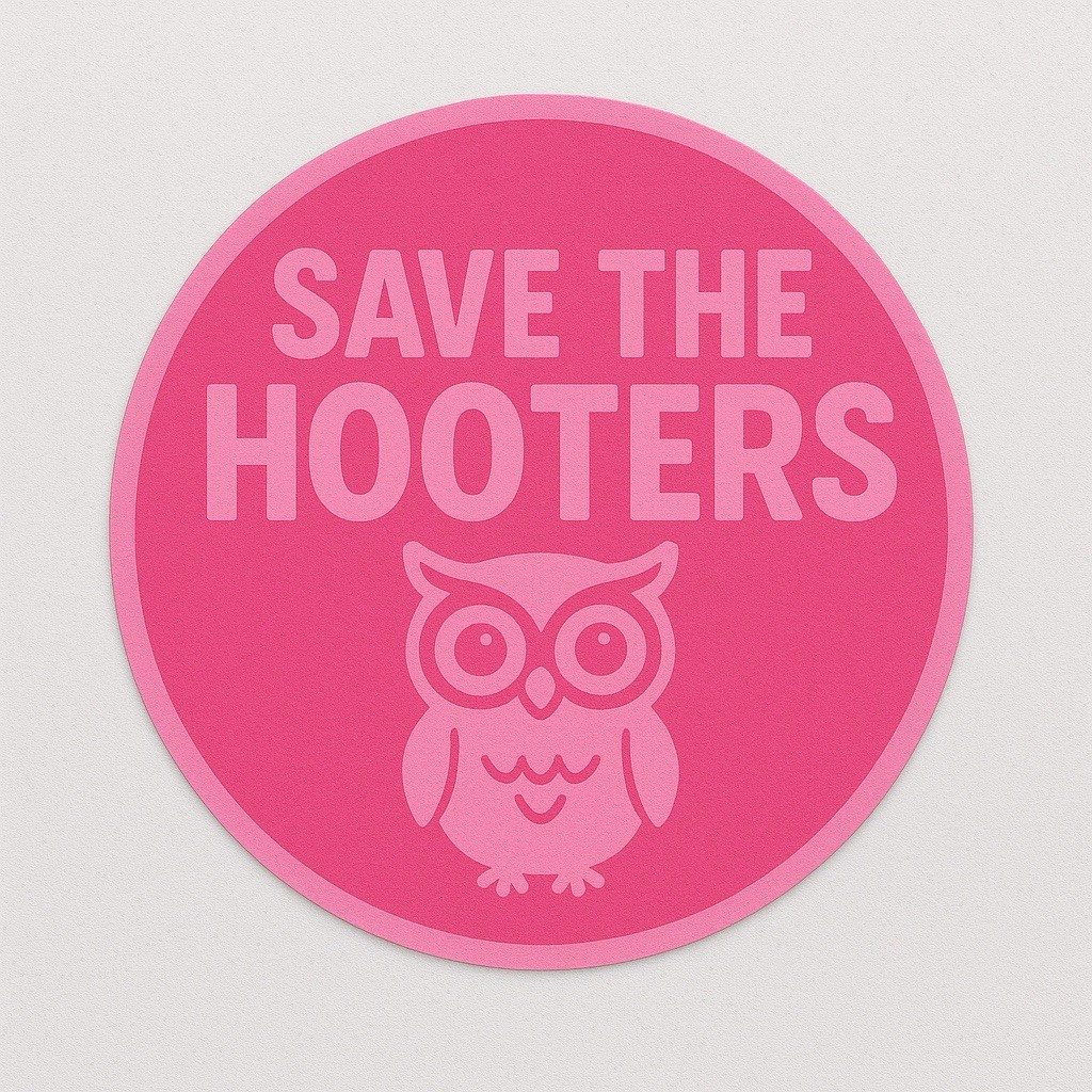 New 3” Round Breast Cancer Save The Hooters Vinyl Decal Sticker Awareness