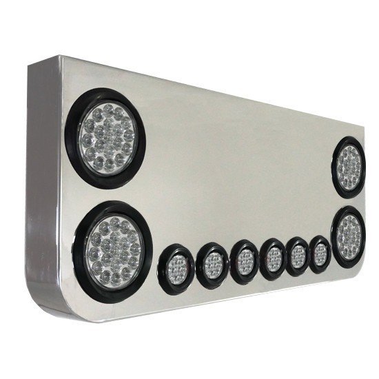 Turnpike Truck Trim 34 X 14 Inch Rear Center Panel Round Corners W/ Lights