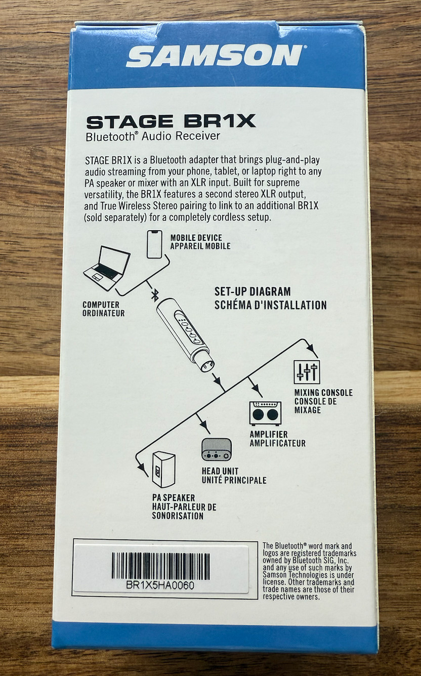 Samson Stage BR1X Wireless Bluetooth Adapter PA Systems NEW Open Box FAST SHIP