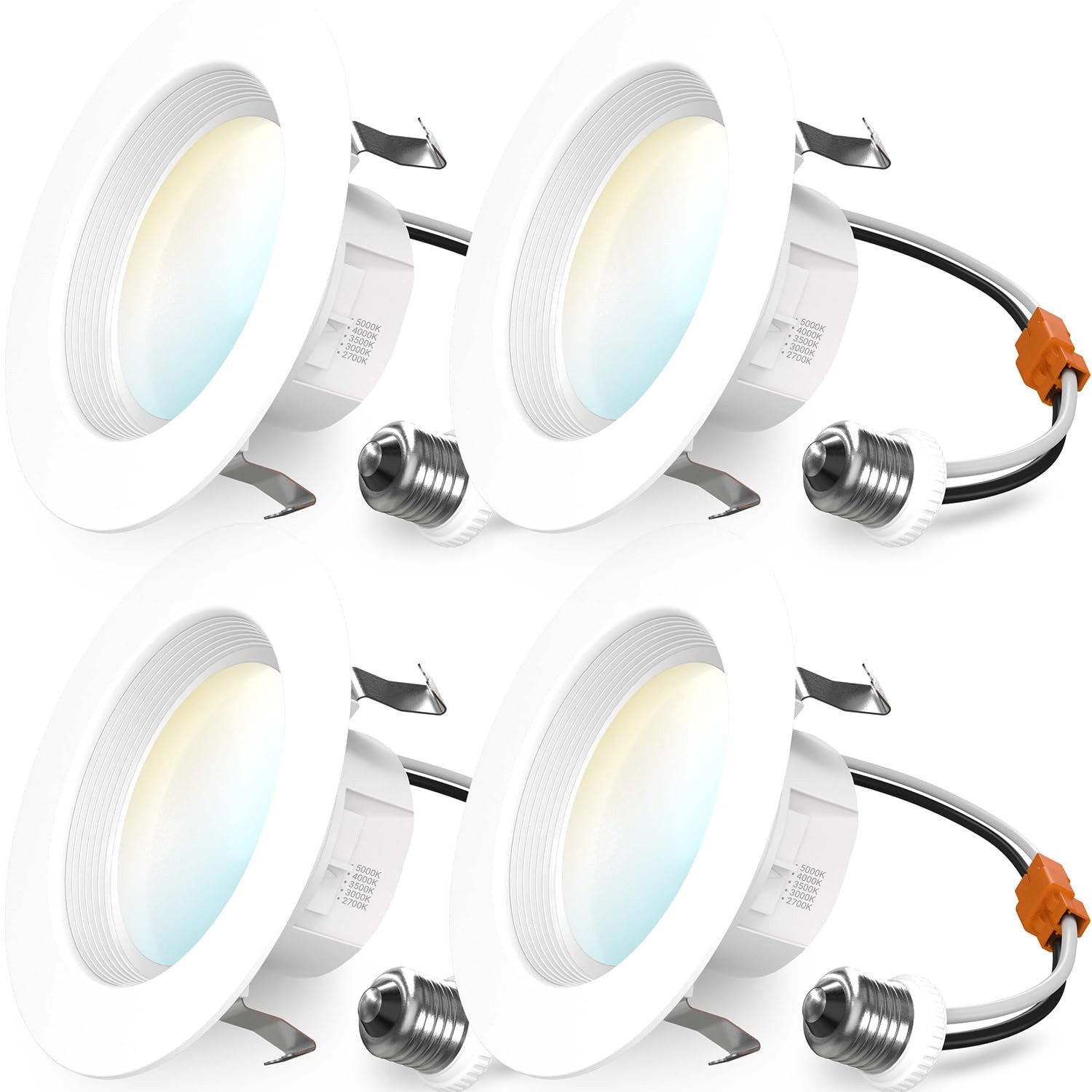 Sunco 4 Inch LED Recessed Lights, Retrofit Can Lighting, 4 Inch, White 5cct