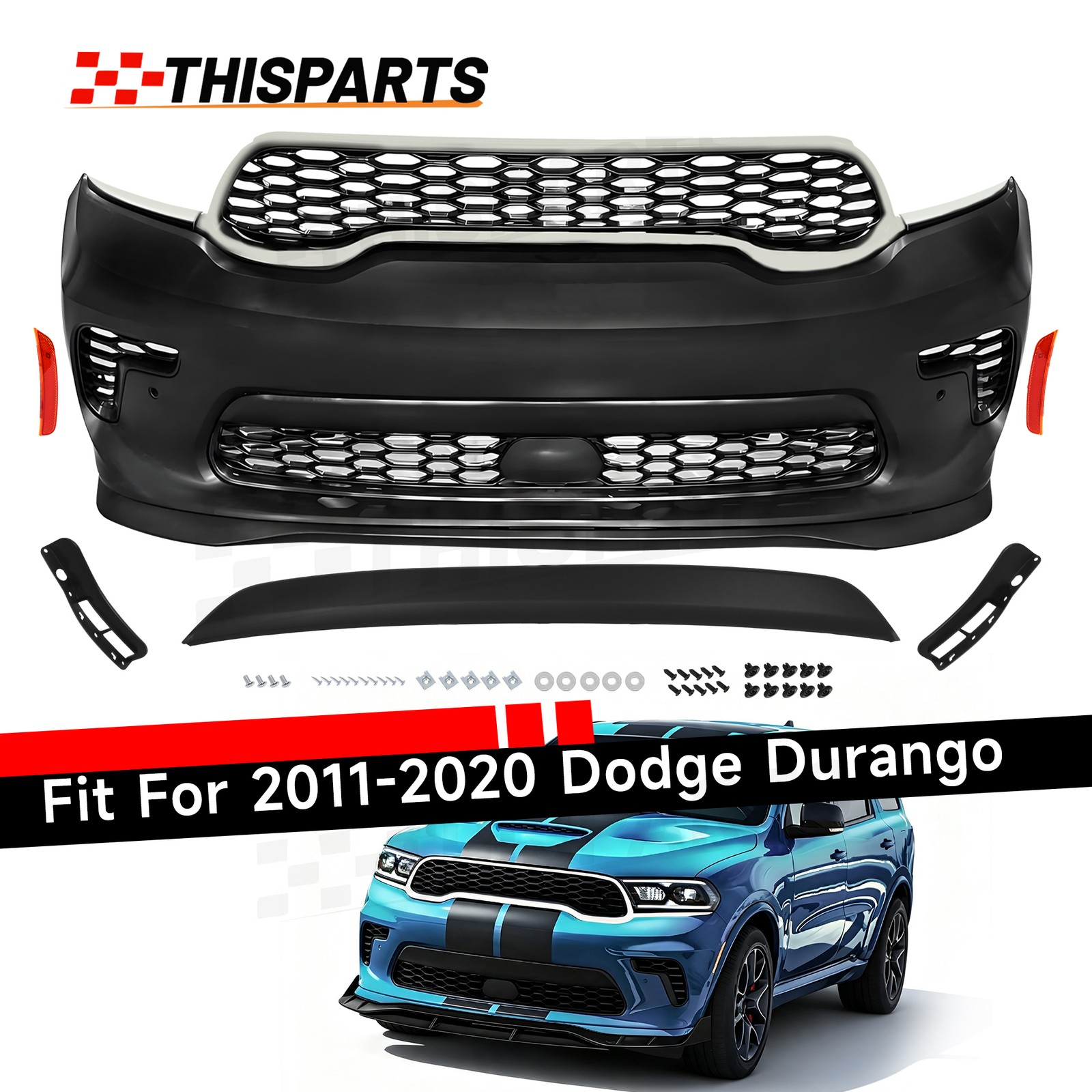 Hellcat Style For Dodge Durango 2011-2020 To 2021-2024 SRT Front Bumper Body Kit