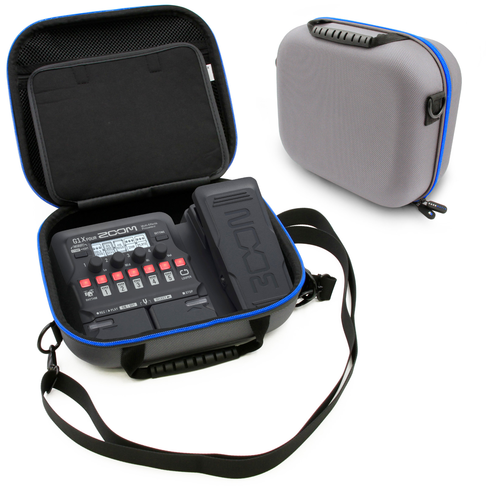 CM Gray Travel Case for Zoom G1X FOUR Guitar Pedal Wah Pedal - Case Only
