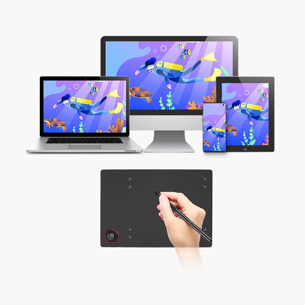 Digital Graphic Tablet Drawing Pad With Pen Quick Reading Pressure Sensing Board
