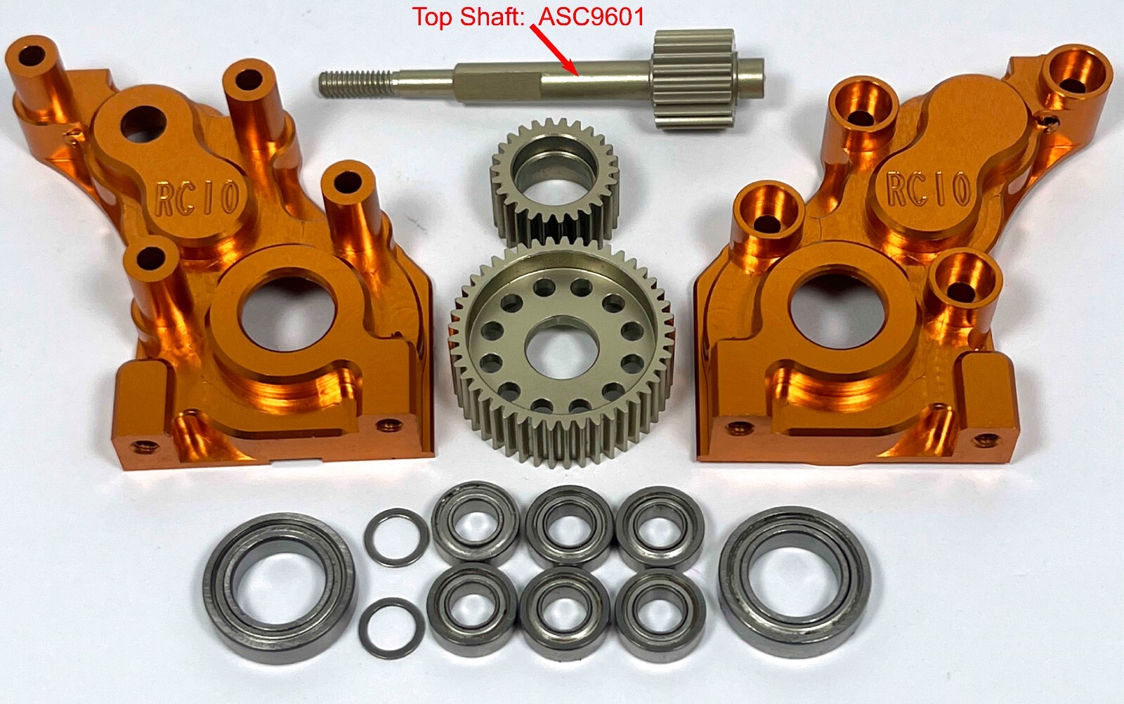 CNC Alu Steallth Case &Gears For Team Associated RC10 Worlds Car -Top Shaft 9601