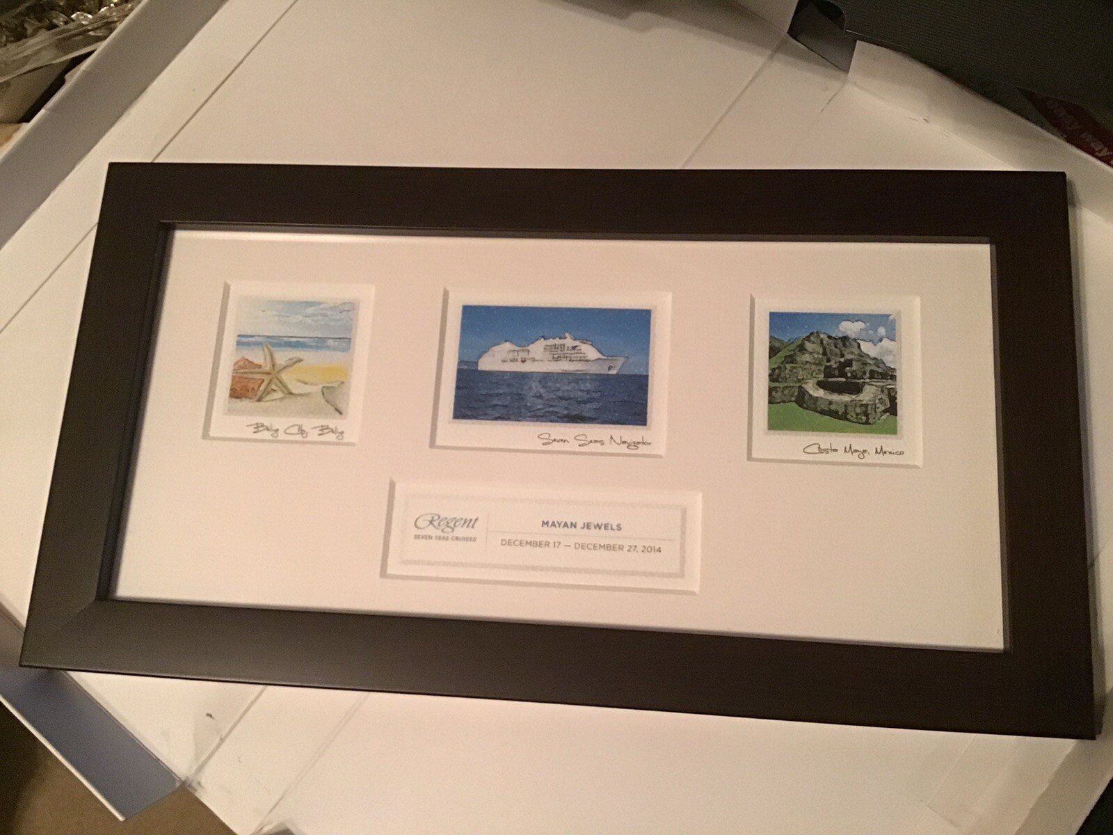 Framed Lithograph Regent Seven Seas Cruises In Original Box