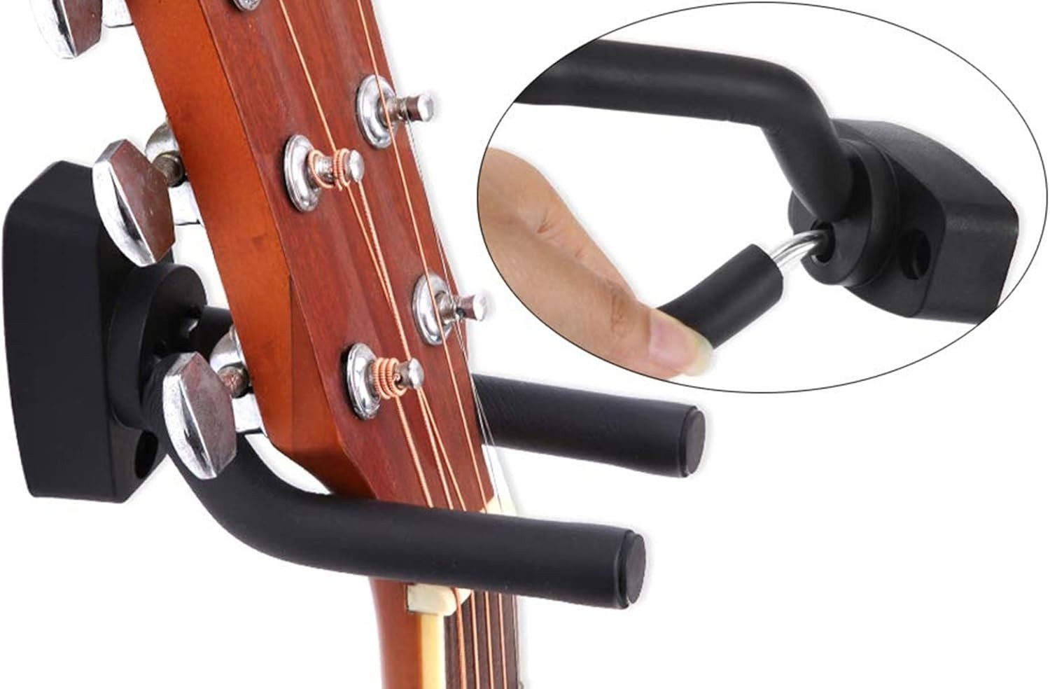 Guitar Wall Mount Hanger - 2 Pack - Easy Install, Fits All String Instruments