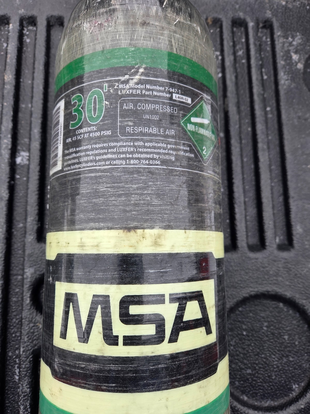 MSA G1 30-Minute 4500 SCBA bottle mfg 9/2020 current hydrostatic test