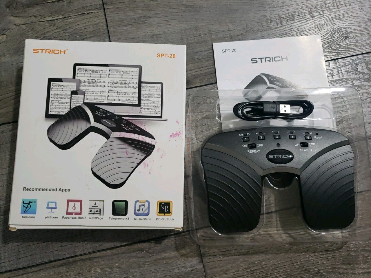 STRICH Wireless Page Turner Pedal, 5 Modes, Portable & Anti-slip, Footswitch...