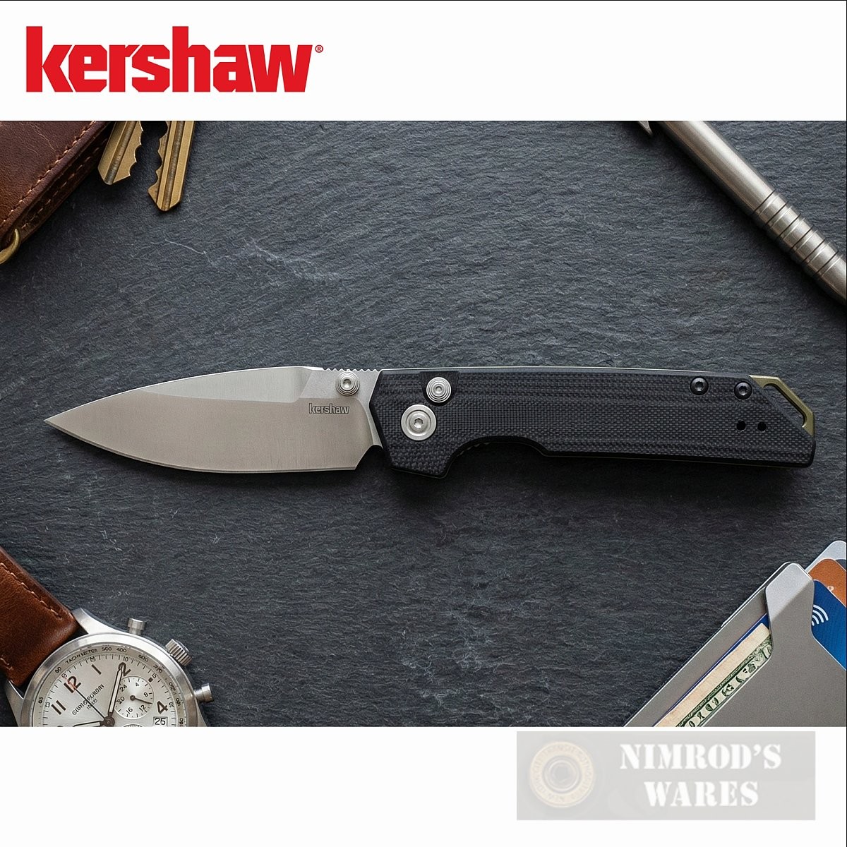 Kershaw IRIDIUM KNIFE Button Lock 3.45" KVT Bearings MagnaCut EDC 3038 FAST SHIP