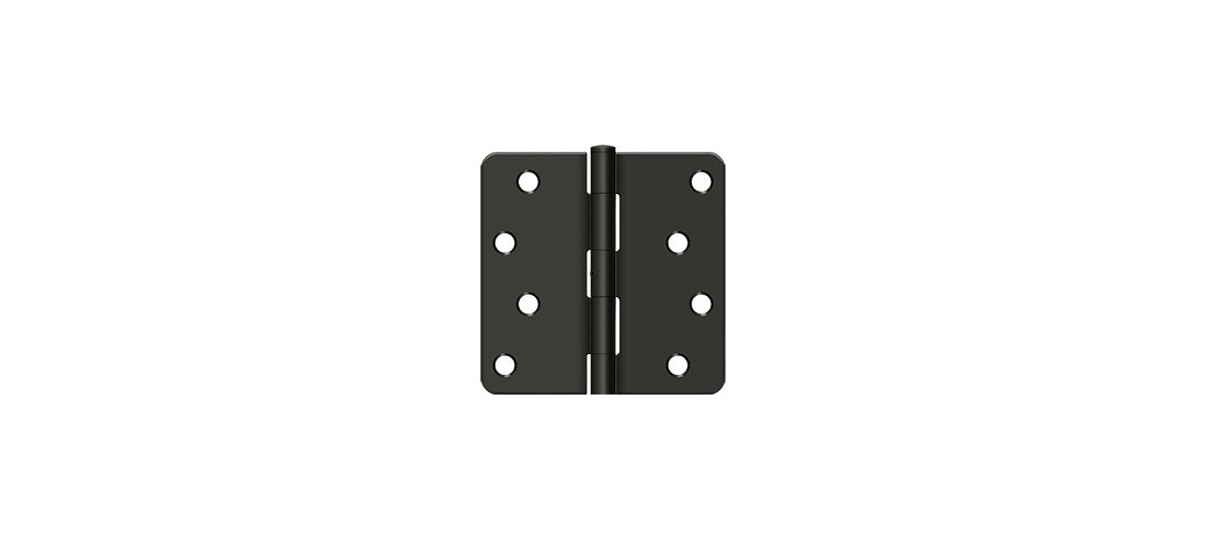 Deltana S44R4N10B 4" Height X 1/4" Radius Plain Bearing Mortise Door Hinge