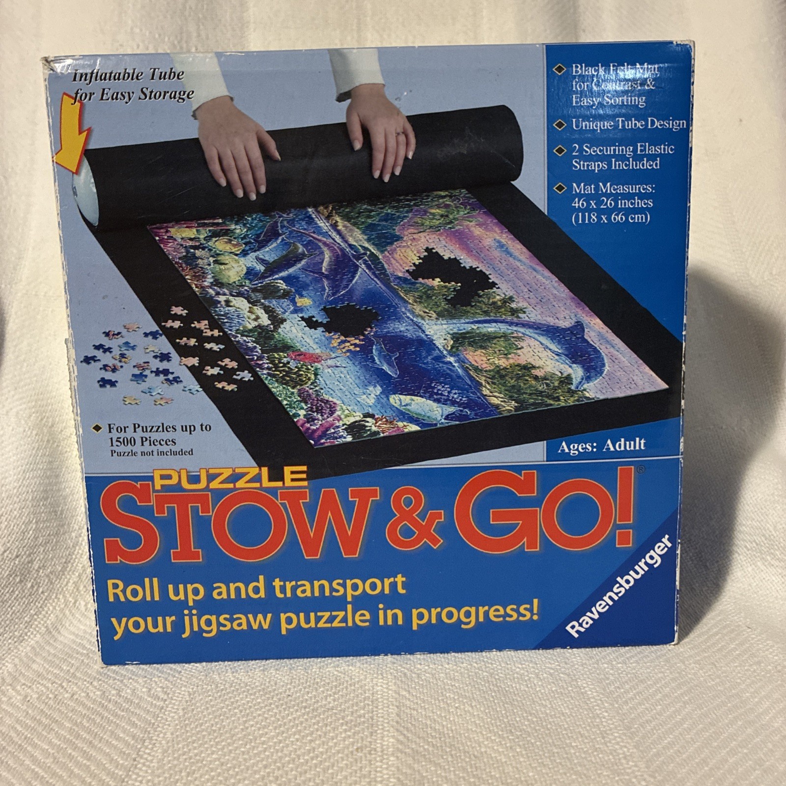 Jigsaw Puzzle Stow & Go Black Felt Mat 46"x26" Ravenburger