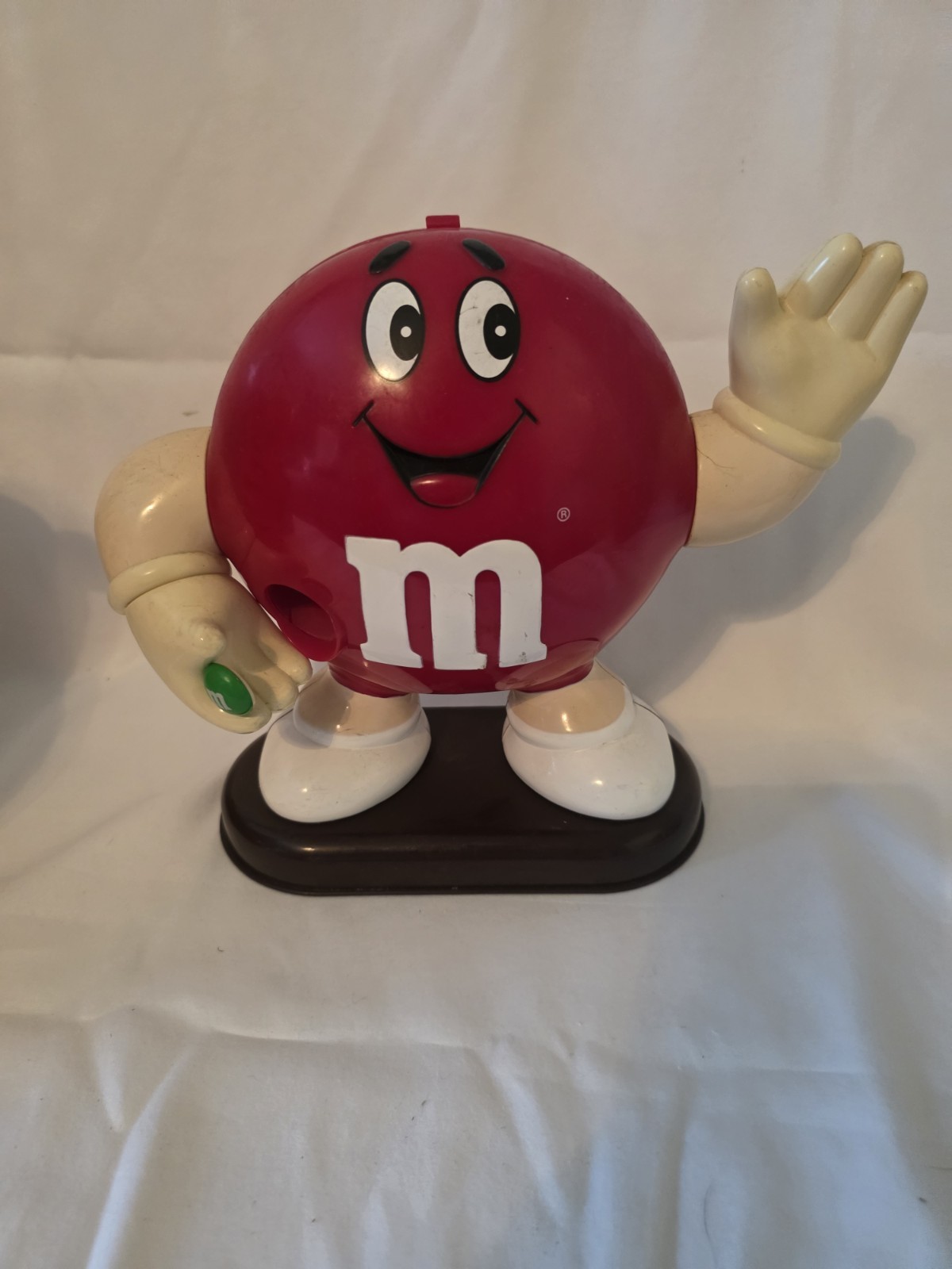 Vintage Red M&M's Waving Candy Dispenser Holding Green M&M 1991  Working