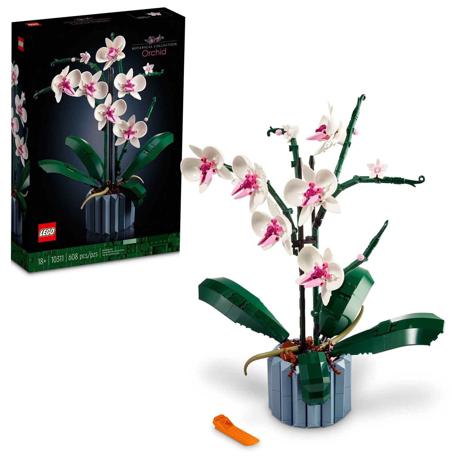 LEGO Icons Orchid 10311 Artificial Plant Building Set with Flowers Home Décor