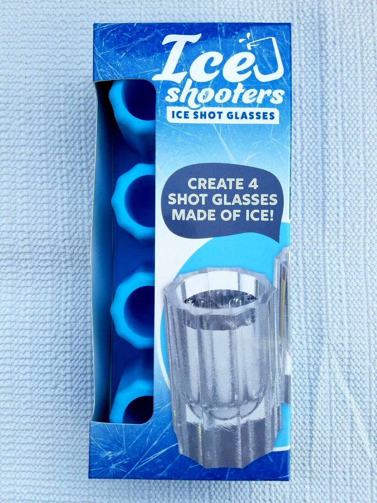 Ice Shooters Ice Shot Glasses 4-Cup Rubber Mold Frozen Liquor Shot Maker NEW A2