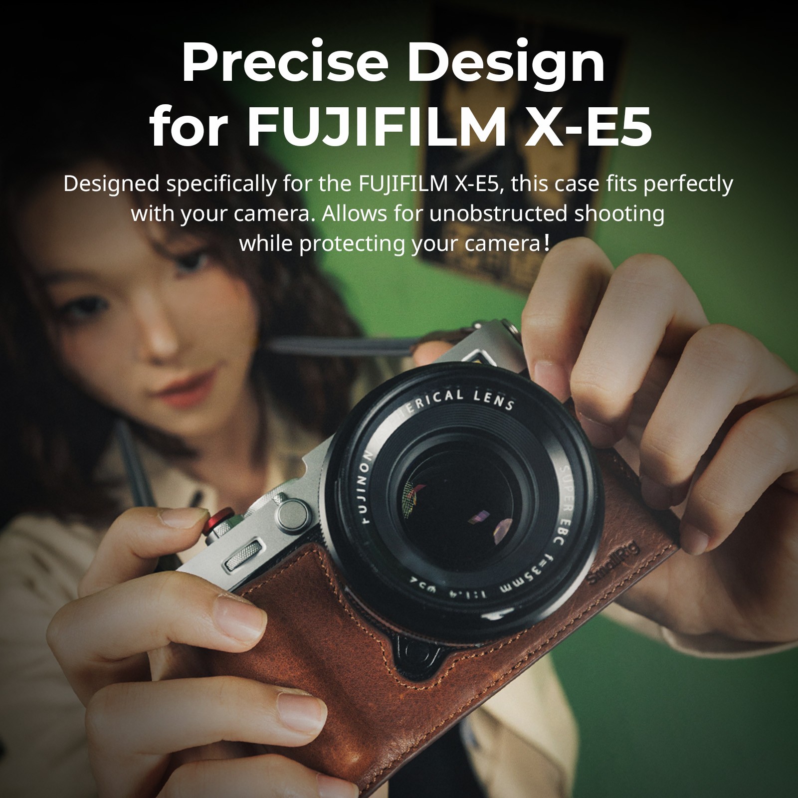 SmallRig XE5 Camera Leather Case Kit for FUJIFILM X-E5 (Brown / Black)