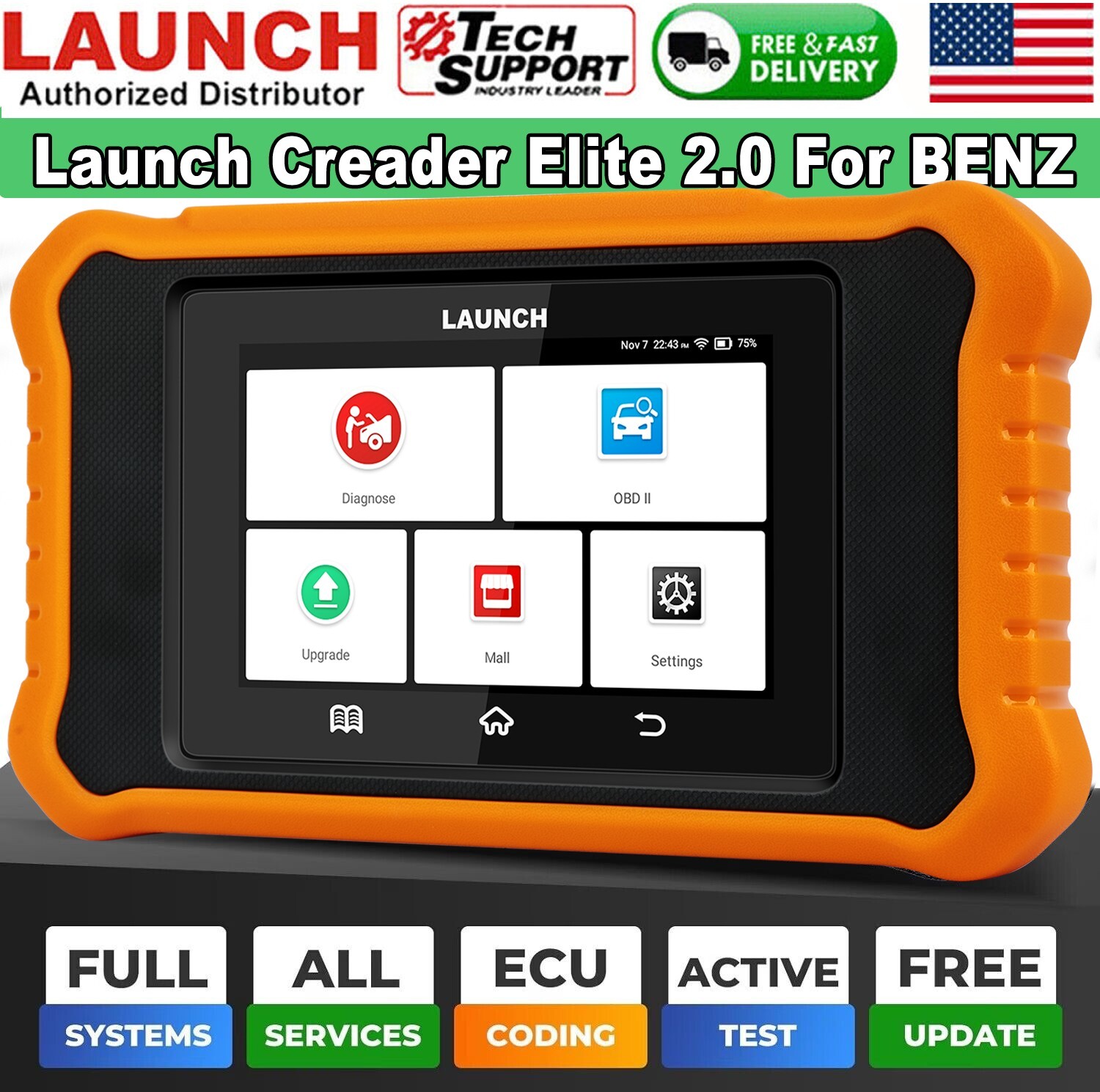 2026 LAUNCH X431 Elite 2.0 for Mercedes-Benz OBD2 Scanner Car Diagnostic Tool