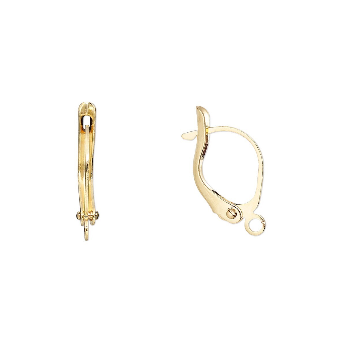100 Gold Plated Brass 17mm Leverback Hinge Earwire Earrings with Open Loop
