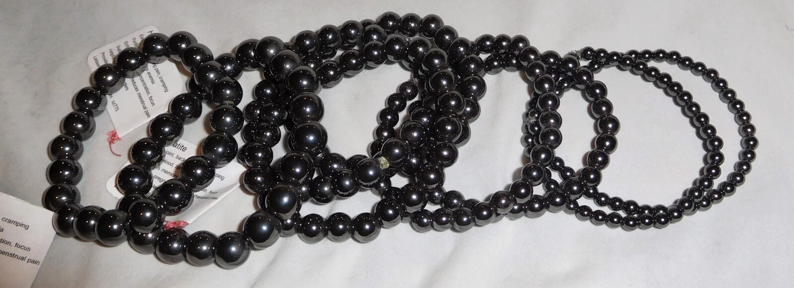 Natural Handcrafted Hematite Round Bead Bracelets by Healing Light Stones