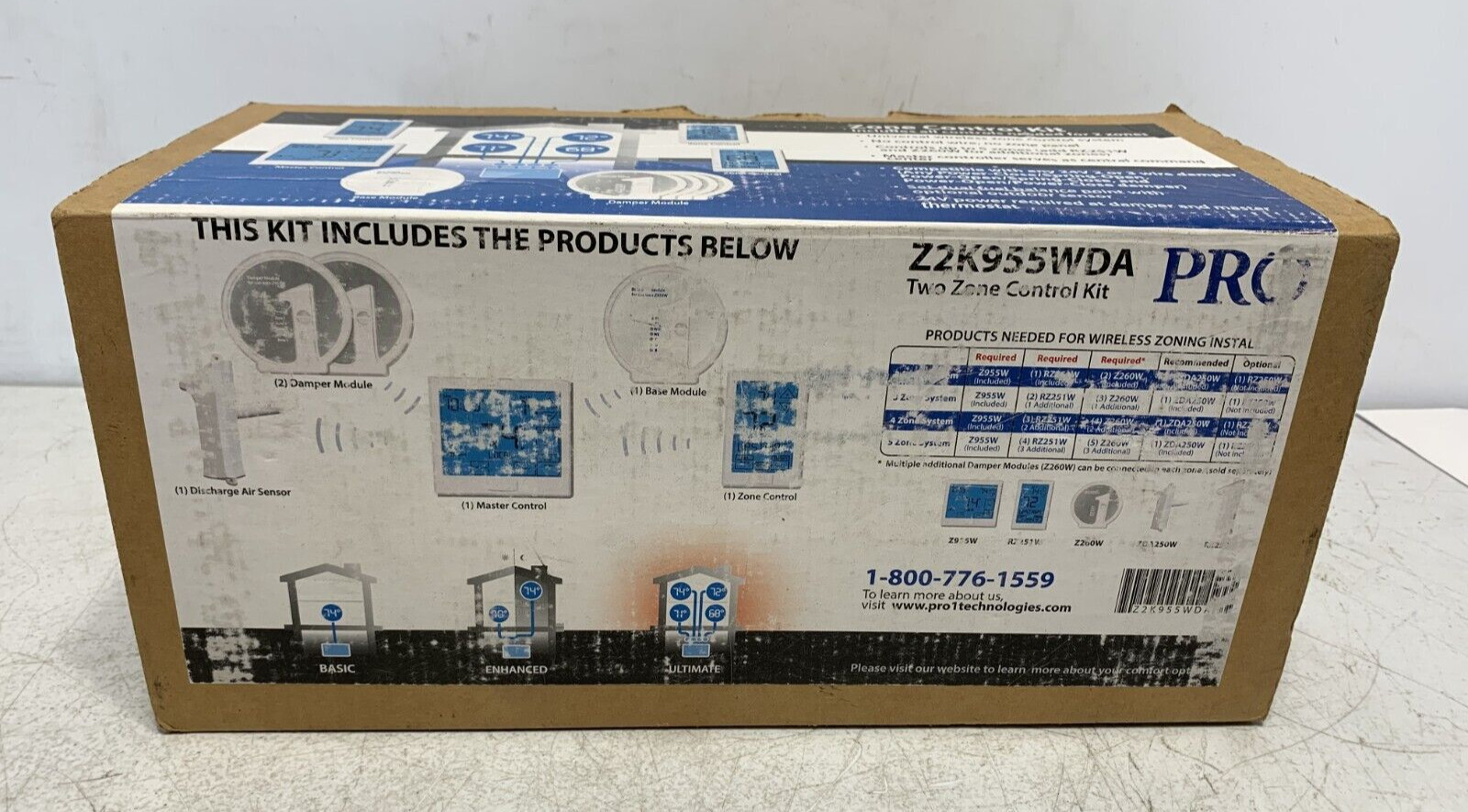 Pro1 Z2K955WDA Universal Two Zone Thermostat Control Kit