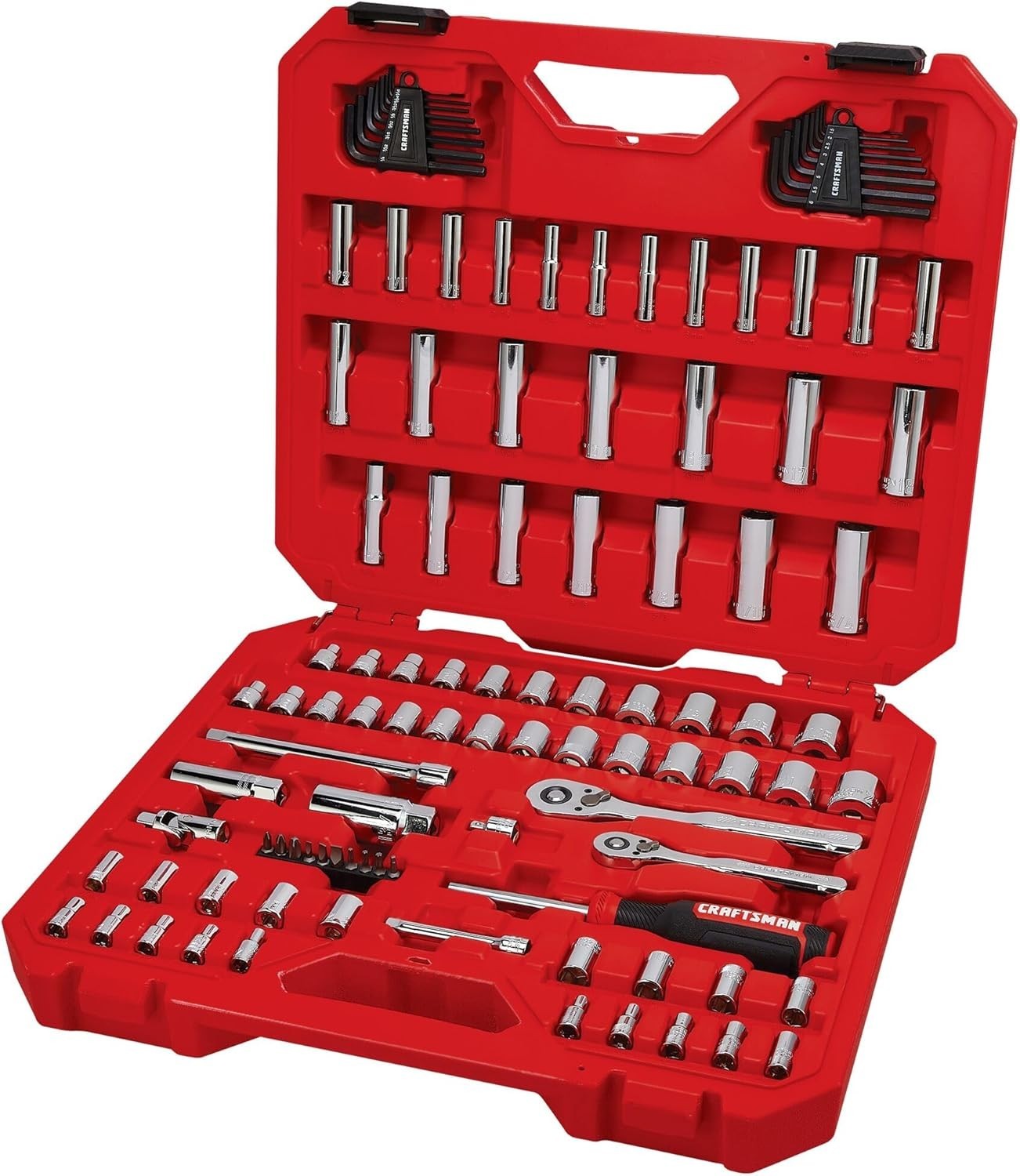 CRAFTSMAN 105-Piece Mechanics Tool Set, SAE/Metric, 1/4 & 3/8" Drive