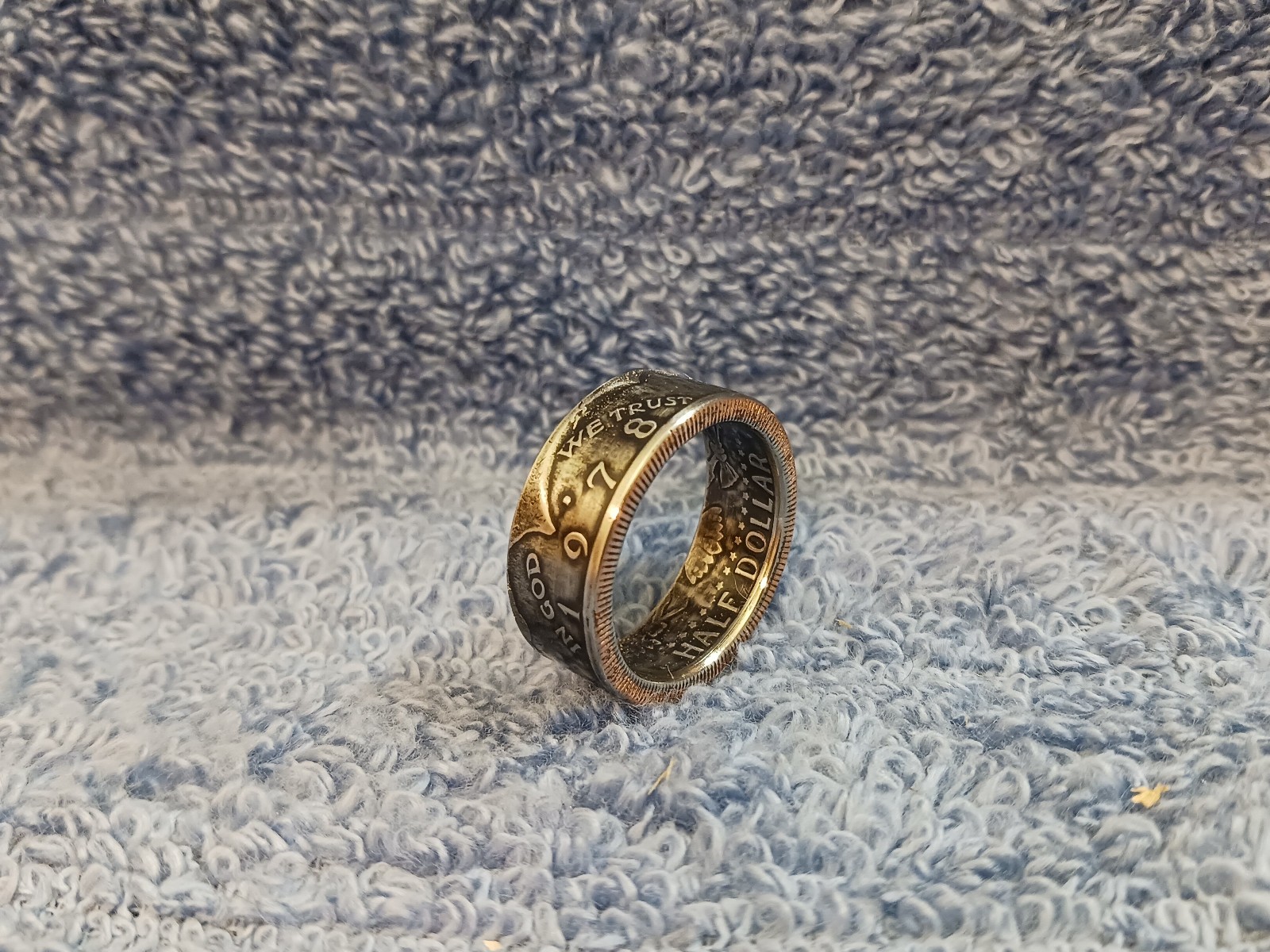 1978 Kennedy Half Dollars  size 11  coin ring  handmade mixed metals