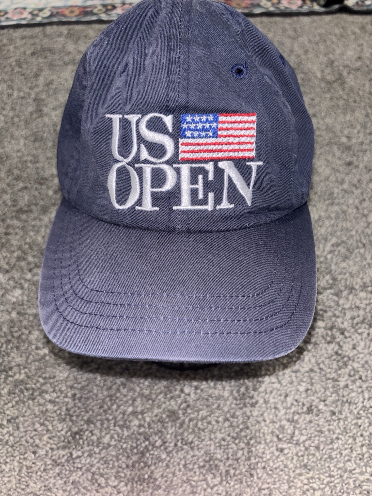 1997 US Open Golf Hat Congressional Red Blue, Leather Strapback, Made in USA