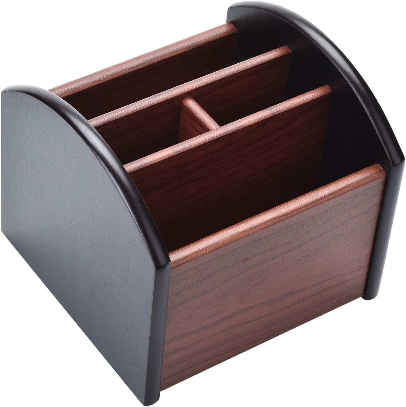 New Revolving Caddy Remote Control Organizer Wooden Storage Holder Box TV Stand