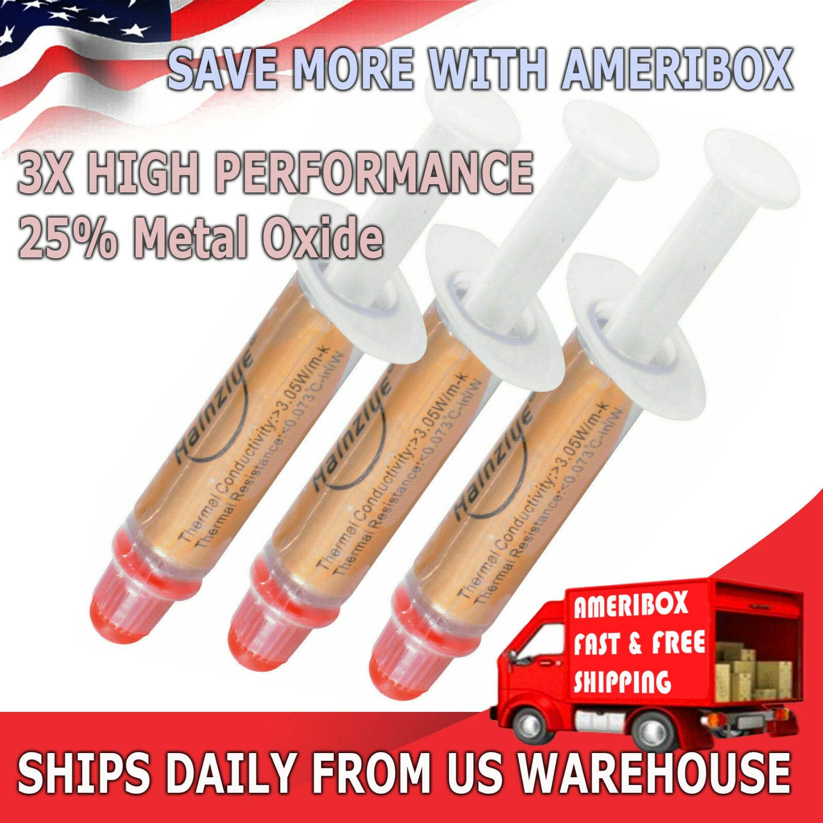 3pcs High Performance Gold Thermal Grease CPU Heatsink Compound Paste Syringe