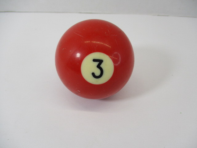 Pool Ball # 3 Solid Red 2-1/4" Diameter Single Ball 2.242" Round 3 Billiards EC