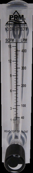 PRM 1-15 CFM / 40-400 LPM Air/Gas Injection Rotameter Integrated Flow Control