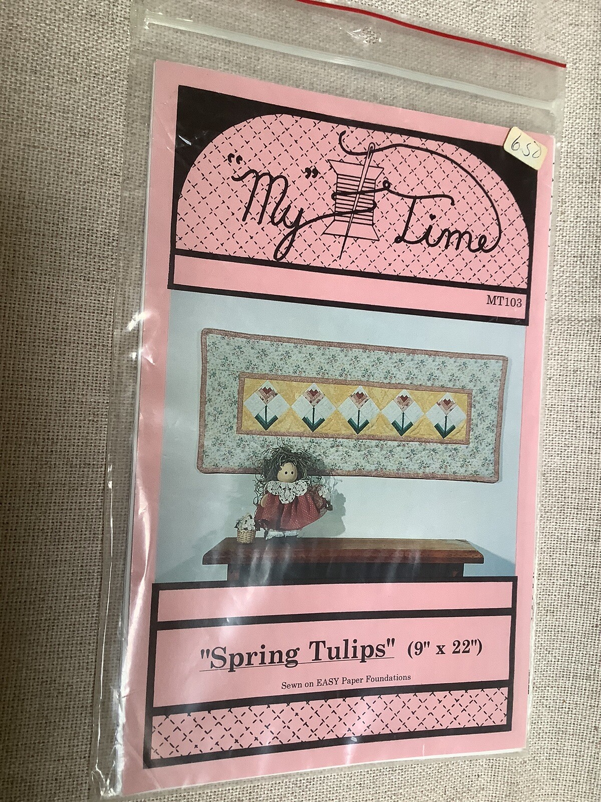 My Time Spring Tulips Quilt Pattern Easy Paper Foundations 9 x 22”