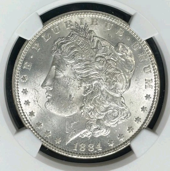 1884 MORGAN SILVER DOLLAR ~ NGC - MS 63 ~BEAUTIFUL COIN~ REF#32-016