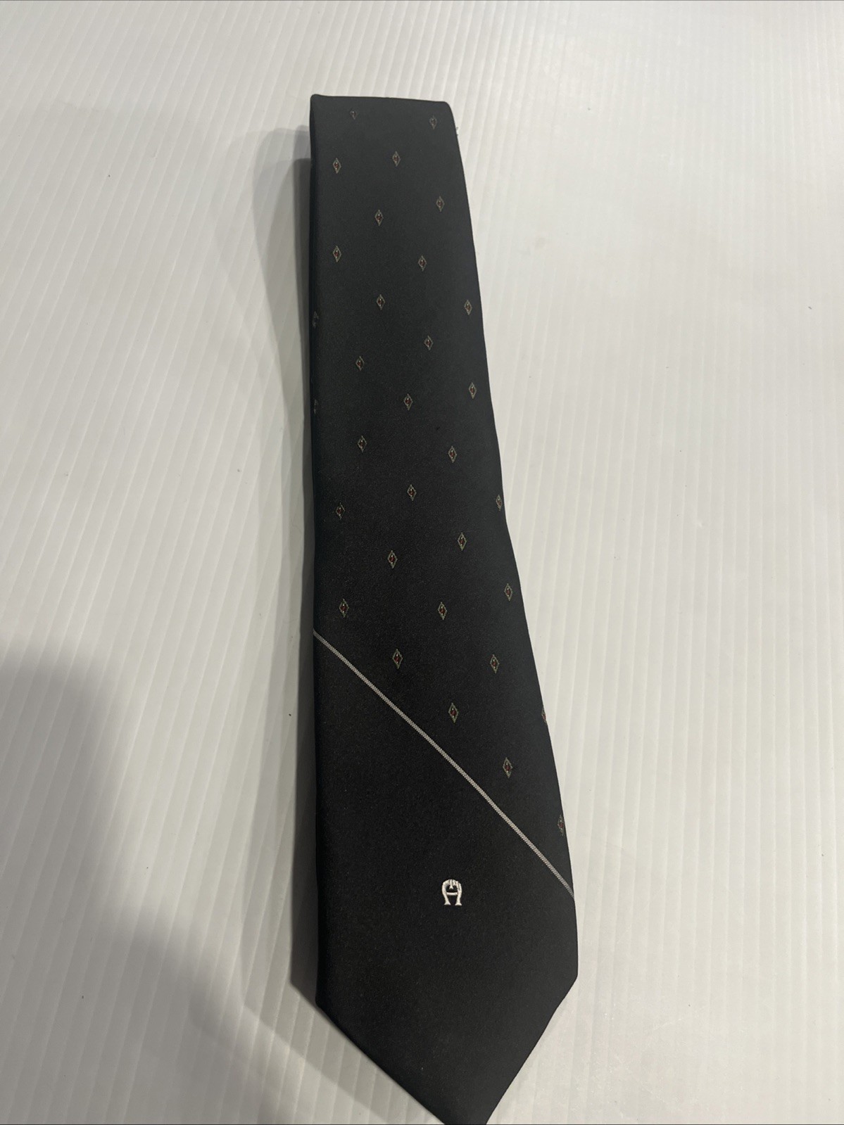 Etienne Aigner Men's Vintage Neck Tie  Accent Striped Black