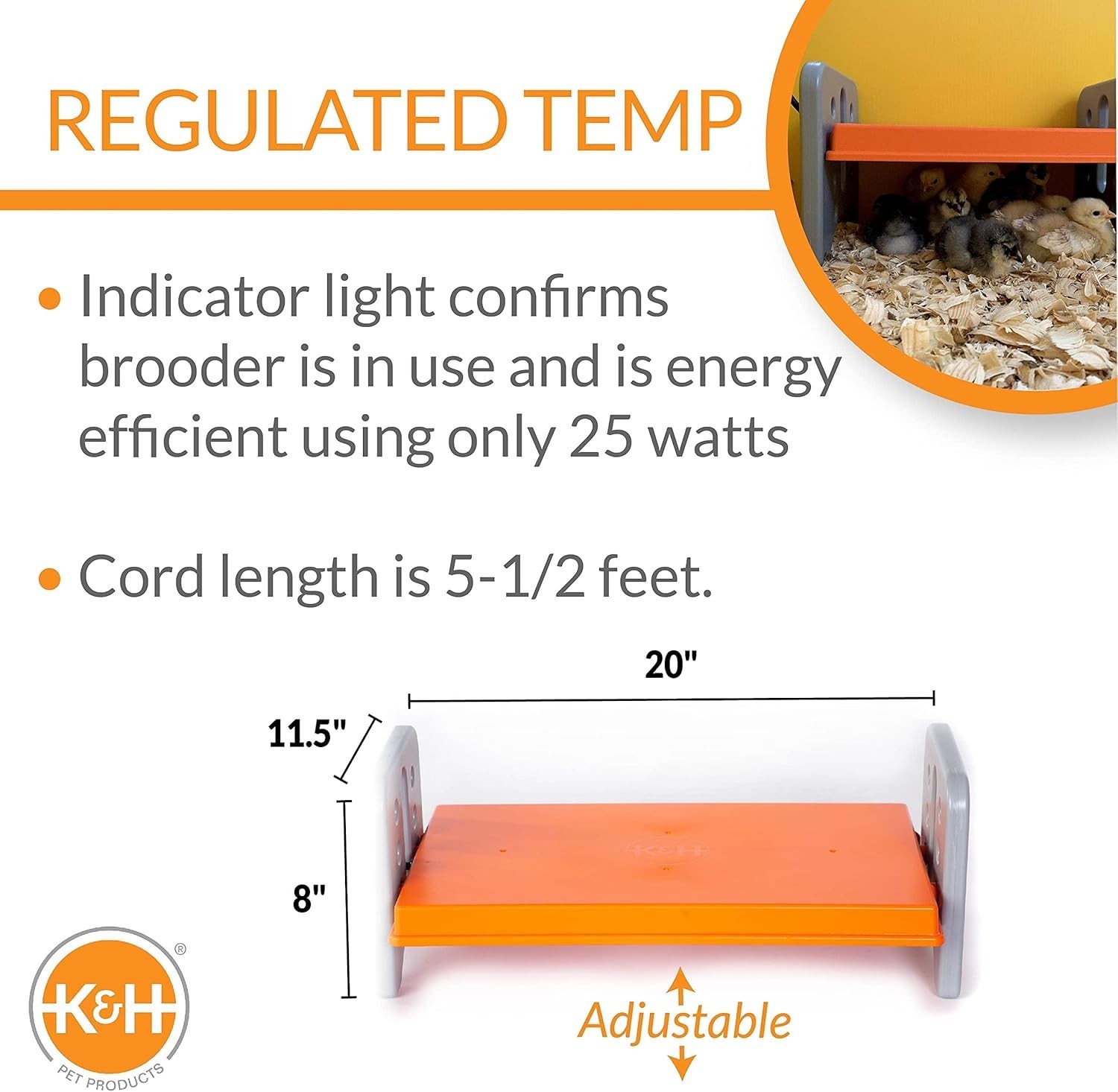 Effortless Assembly Chicken Brooder Heater: Adjustable for 30 Chicks - 40 Watts