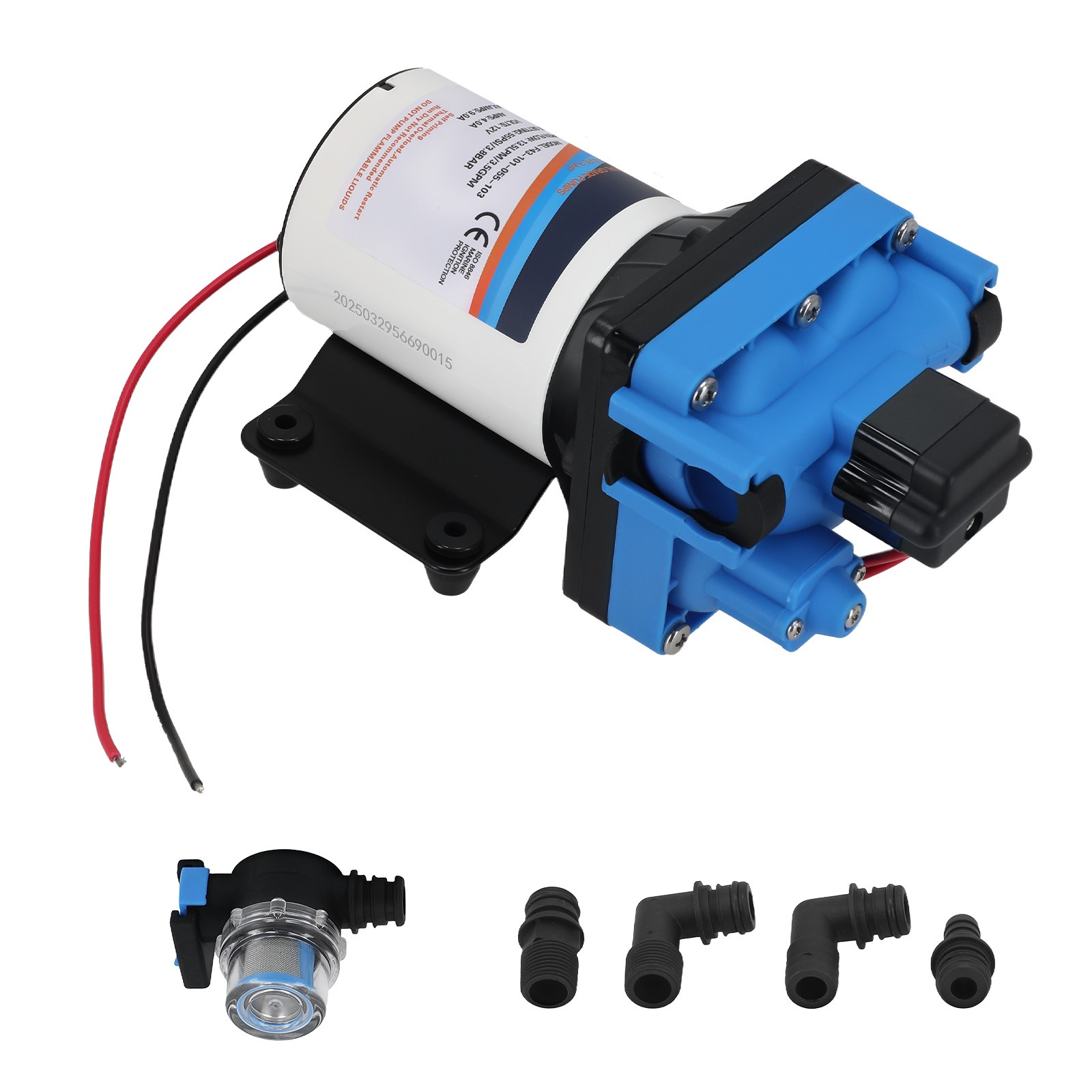 Water Pressure Diaphragm Pump for RV Marine Yacht 12V DC 13.5L/Min Agricultural