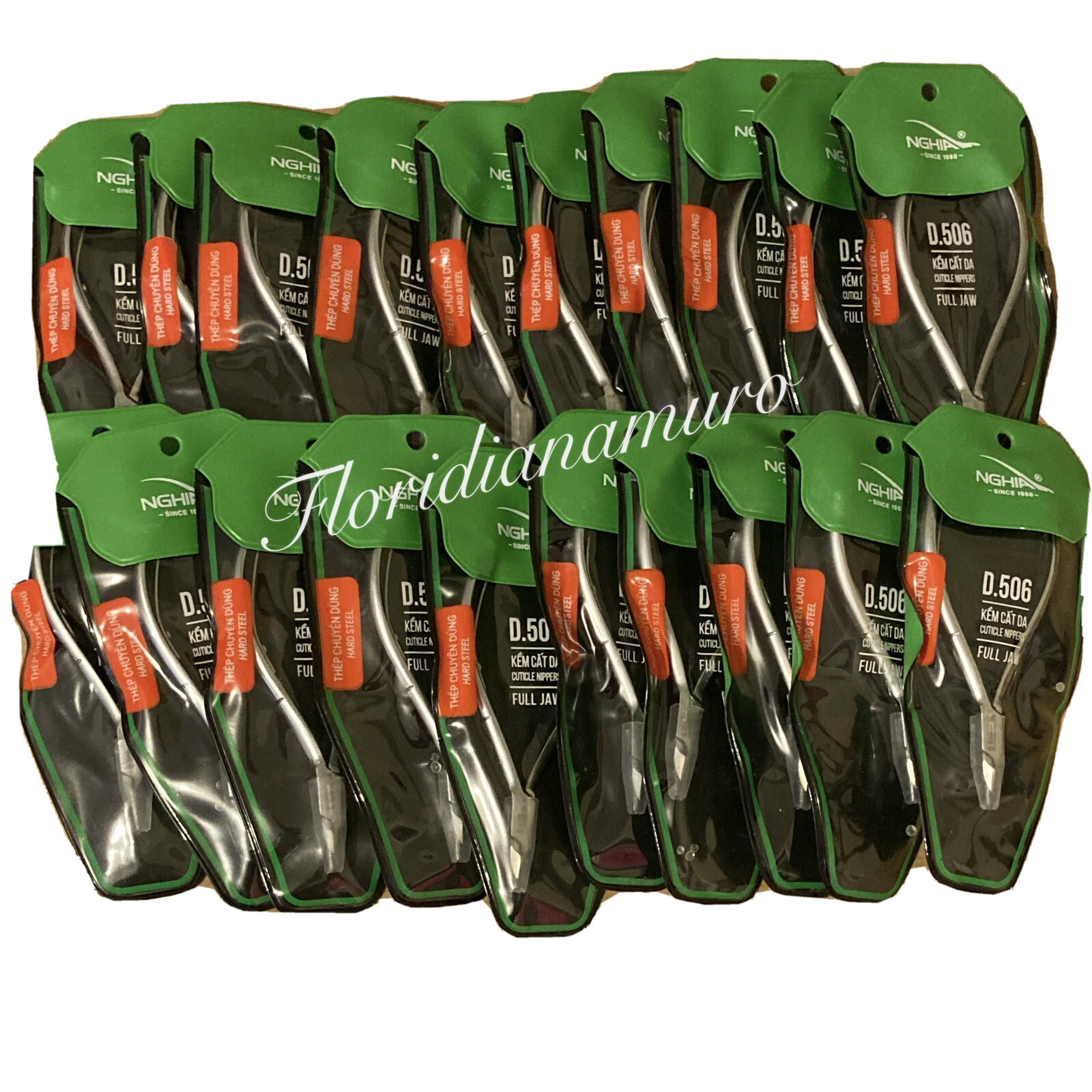 New 20 Pairs D 506 Nghia Cuticle Nippers Full Jaw Hard Steel One Spring
