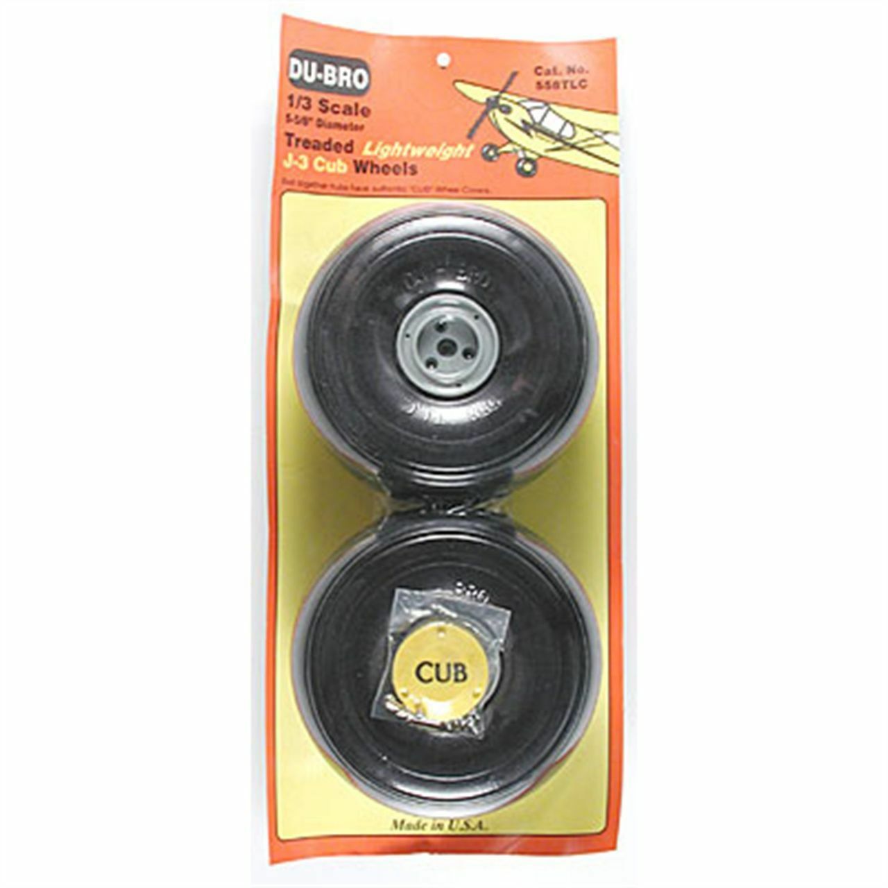 DuBro 558TLC 1/3 Scale Lightweight J-3 J3 Cub RC Airplane Wheels (2) DUB558TLC