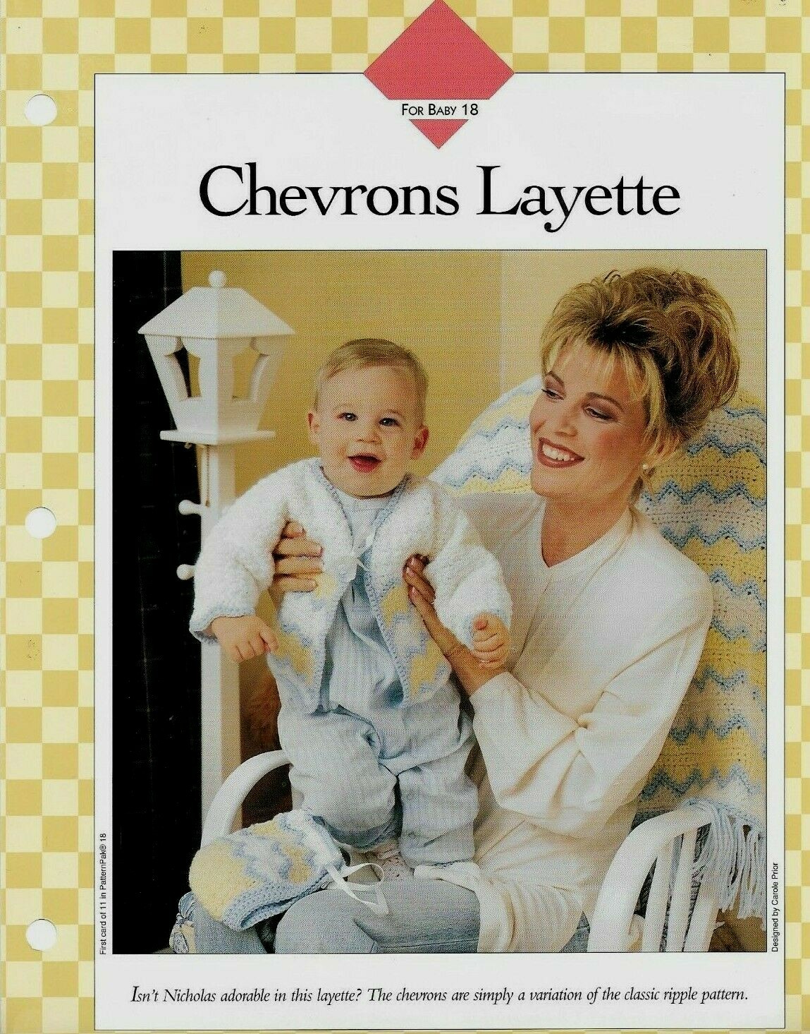 NEW CHEVRONS LAYETTE BABY SWEATER VANNA'S CLUB CROCHET PATTERN INSTRUCTIONS